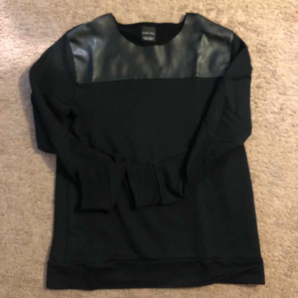 Zara Crewneck Sweater W/ leather M